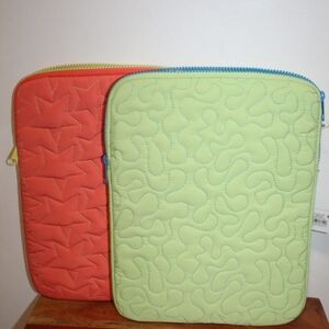 Quilted Laptop Sleeves in Orange and Green